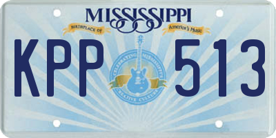 MS license plate KPP513