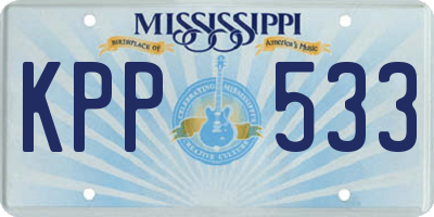 MS license plate KPP533