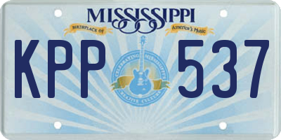 MS license plate KPP537