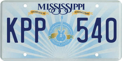 MS license plate KPP540