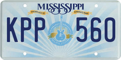 MS license plate KPP560
