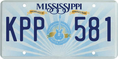 MS license plate KPP581