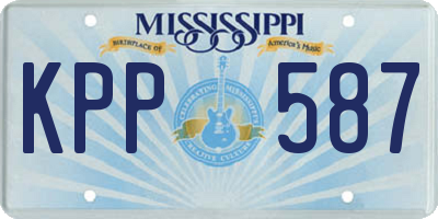 MS license plate KPP587
