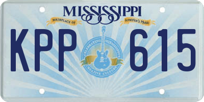 MS license plate KPP615