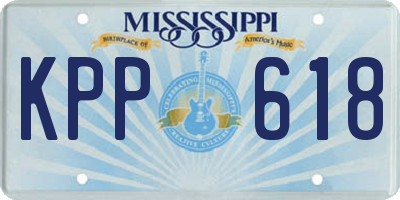 MS license plate KPP618