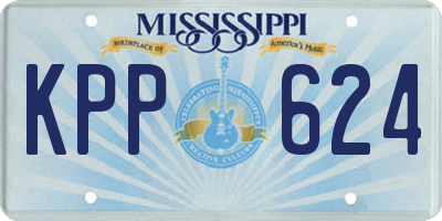 MS license plate KPP624