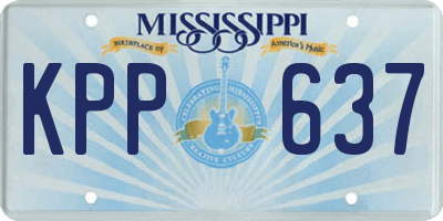 MS license plate KPP637