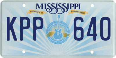 MS license plate KPP640