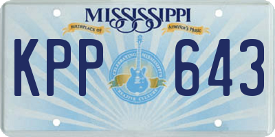 MS license plate KPP643