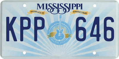 MS license plate KPP646