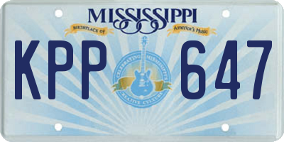 MS license plate KPP647