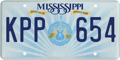 MS license plate KPP654