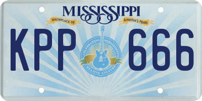 MS license plate KPP666