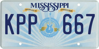 MS license plate KPP667