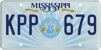 MS license plate KPP679
