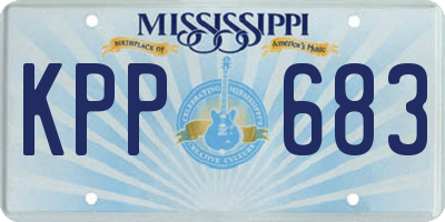 MS license plate KPP683
