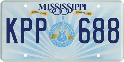 MS license plate KPP688