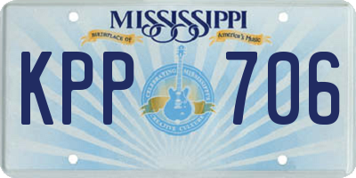 MS license plate KPP706