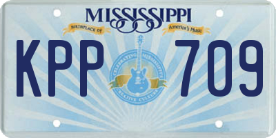 MS license plate KPP709