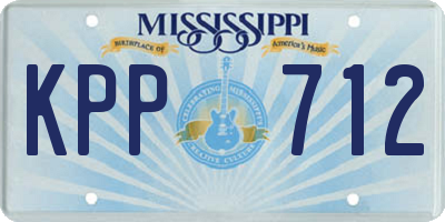 MS license plate KPP712
