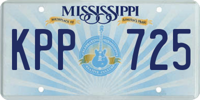 MS license plate KPP725