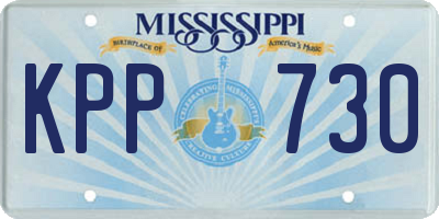 MS license plate KPP730