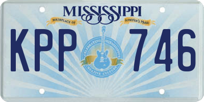 MS license plate KPP746