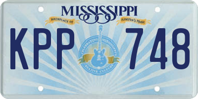 MS license plate KPP748