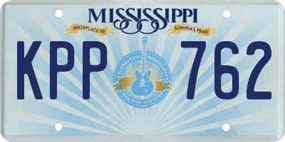 MS license plate KPP762