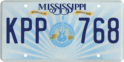 MS license plate KPP768