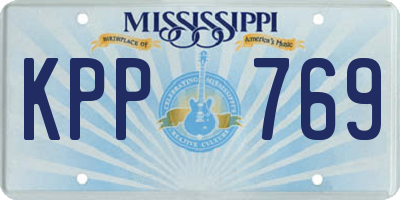 MS license plate KPP769