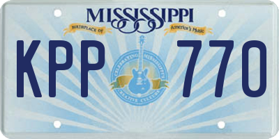 MS license plate KPP770