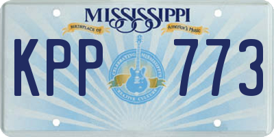 MS license plate KPP773