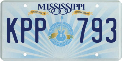MS license plate KPP793