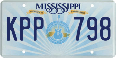 MS license plate KPP798