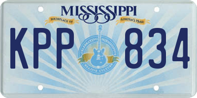 MS license plate KPP834