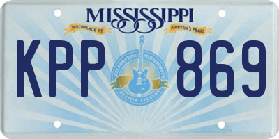 MS license plate KPP869