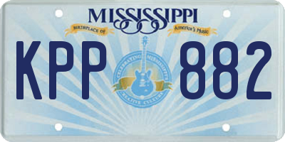 MS license plate KPP882