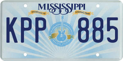MS license plate KPP885