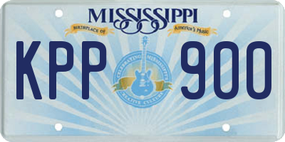 MS license plate KPP900