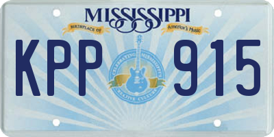 MS license plate KPP915