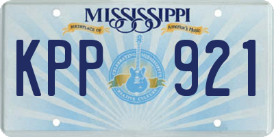 MS license plate KPP921