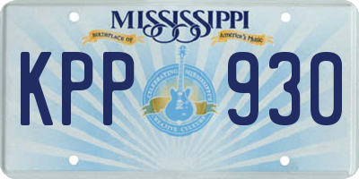 MS license plate KPP930
