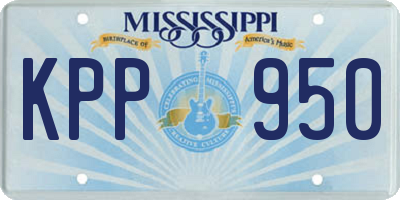 MS license plate KPP950
