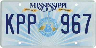 MS license plate KPP967