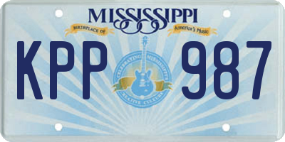MS license plate KPP987