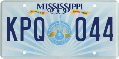MS license plate KPQ044