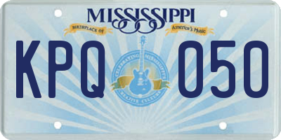 MS license plate KPQ050