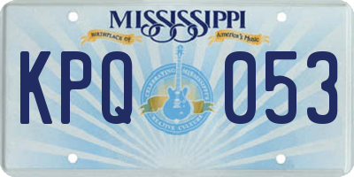 MS license plate KPQ053