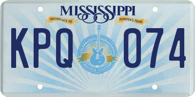 MS license plate KPQ074